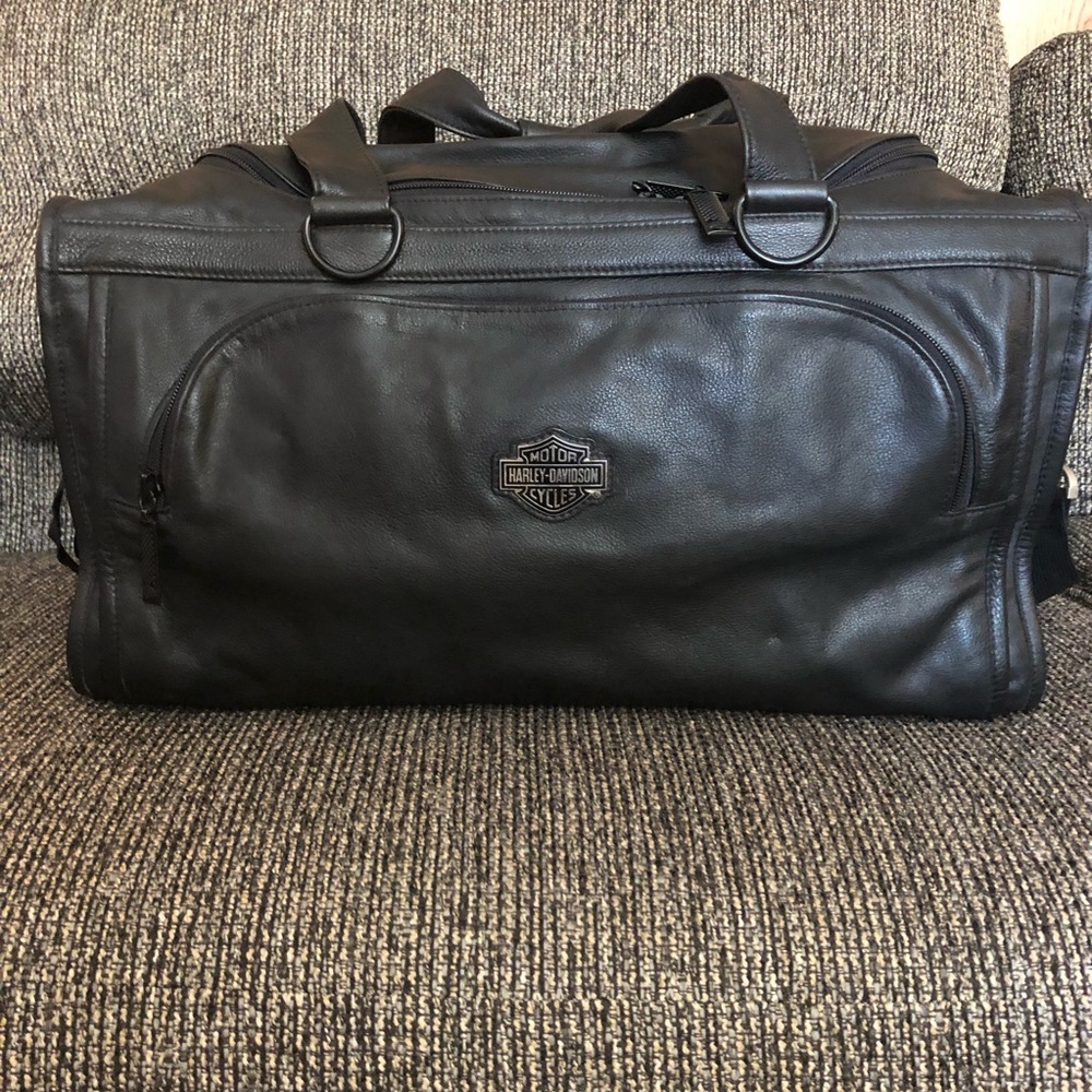 Leather Harley Davidson duffel bag